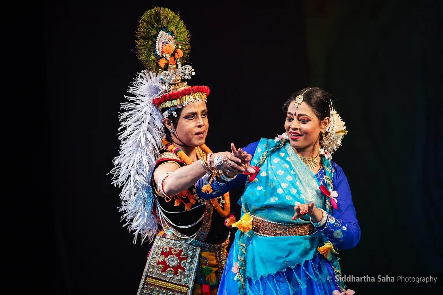 Krishna and Radha in an intimate Manipuri duet