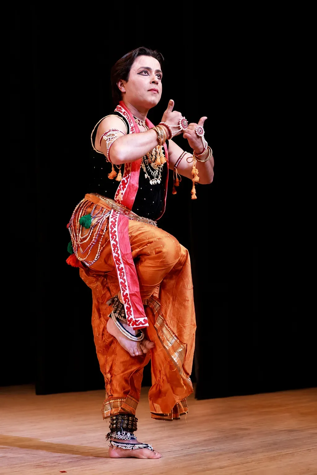 Sanjib performing Manipuri dance