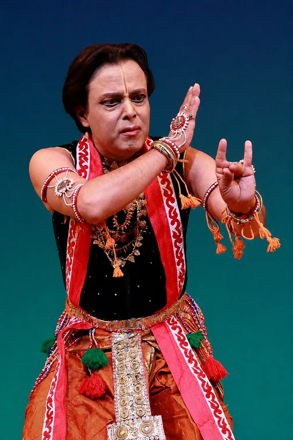 Studio portrait of Sanjib in Manipuri costume