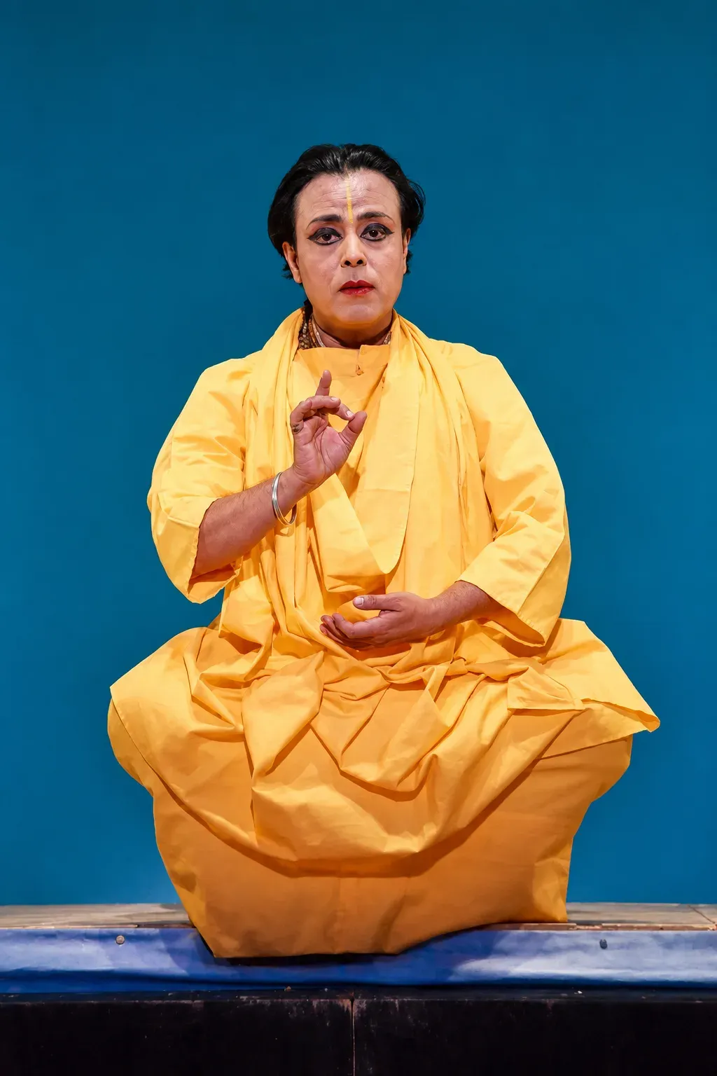 Studio portrait of Sanjib in Manipuri costume