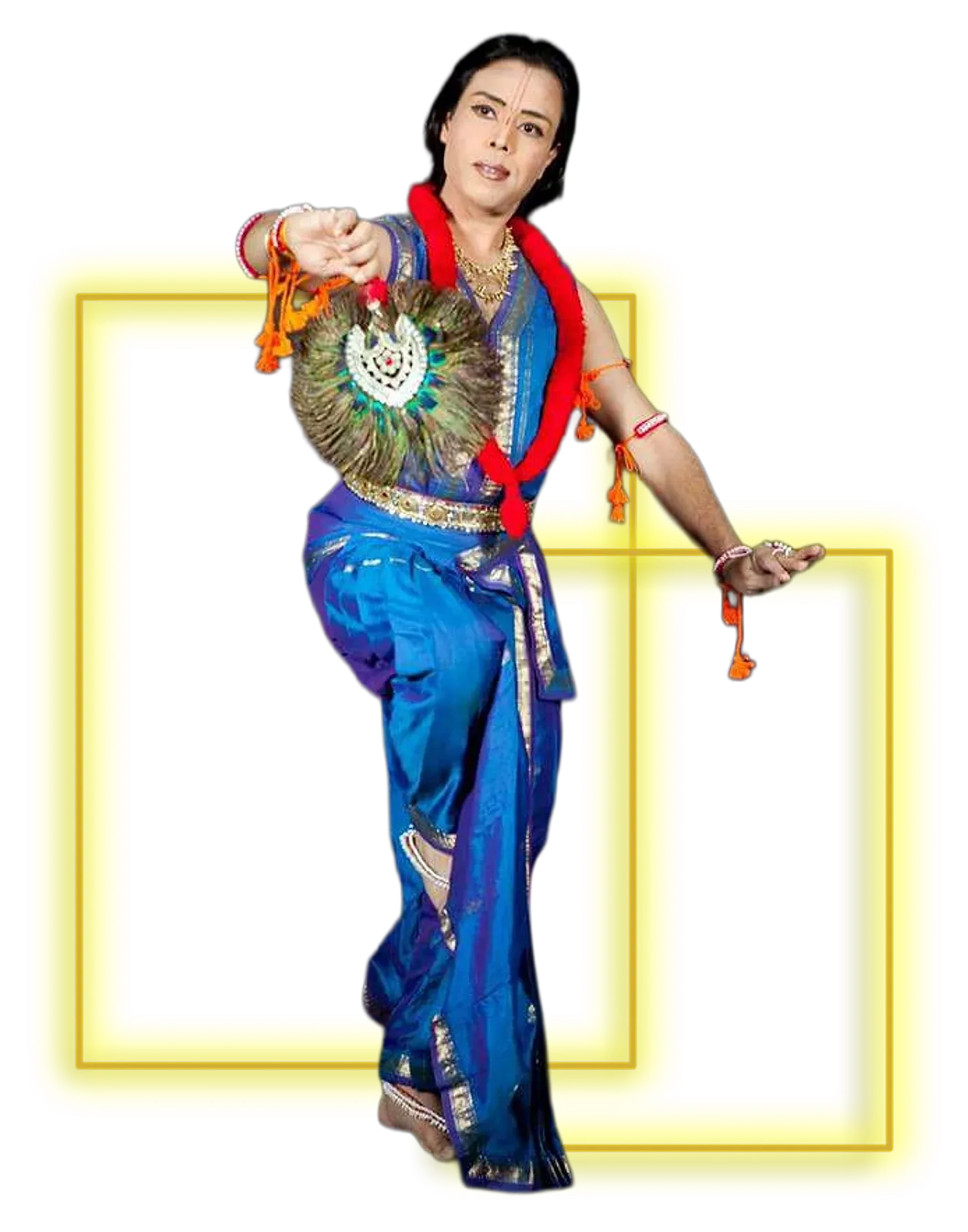 Sanjib Bhattacharya in blue Manipuri costume