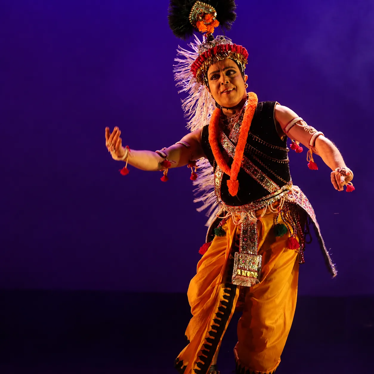 Sanjib in a Manipuri dance pose